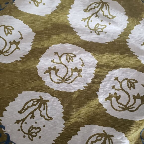 Anthropologie Embroidered Cotton Indian Block Print Reversible Pillow Cover 20" - Picture 5 of 16